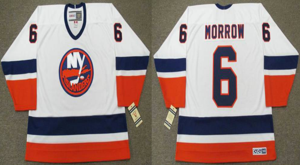 2019 Men New York Islanders 6 Morrow white CCM NHL jersey